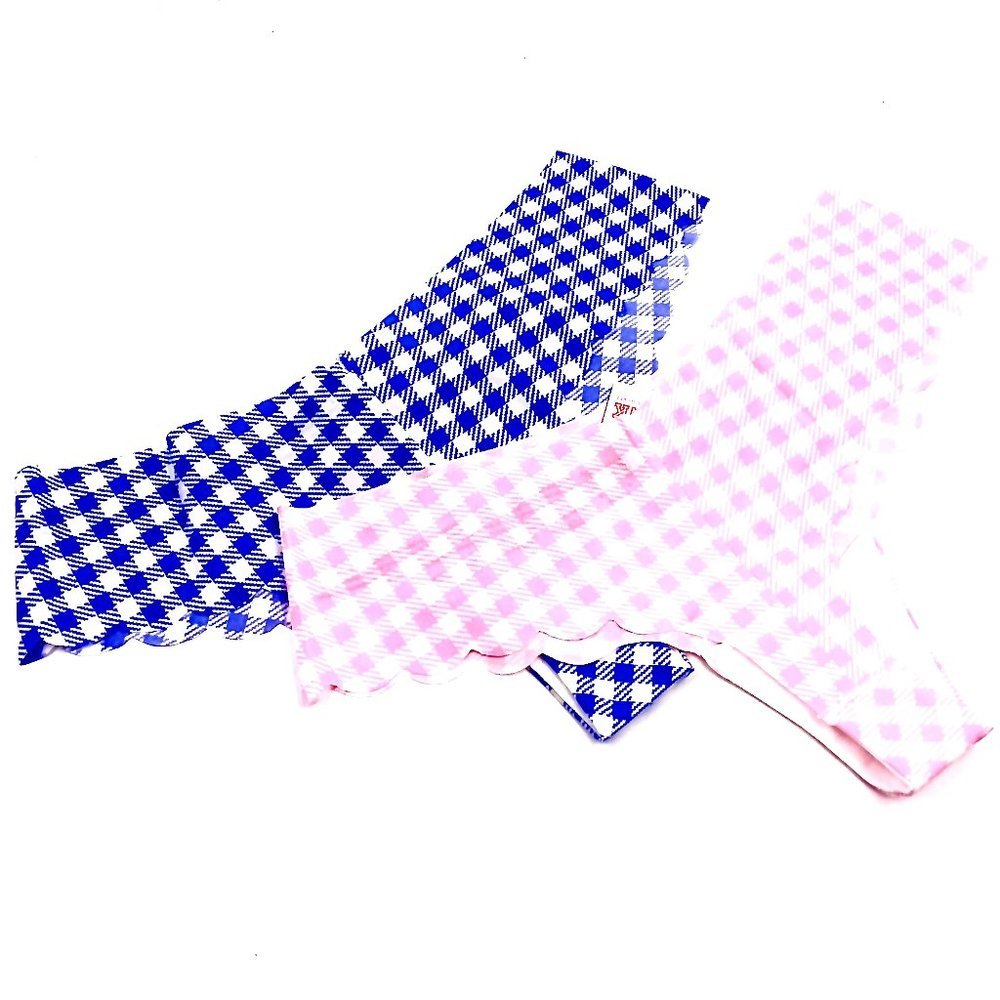 VS PINK HIGH CUT PANTIES NEW CHECK PATTERN BLUE & PINK SET INCLUDED SMALL/MED